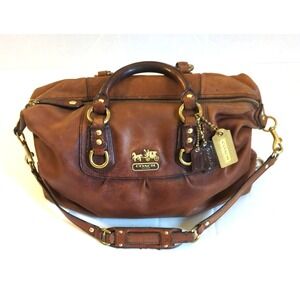 Rare Vtg Y2K COACH Madison Shoulder Bag Tote Handbag Wrist Chocolate Brown Chic